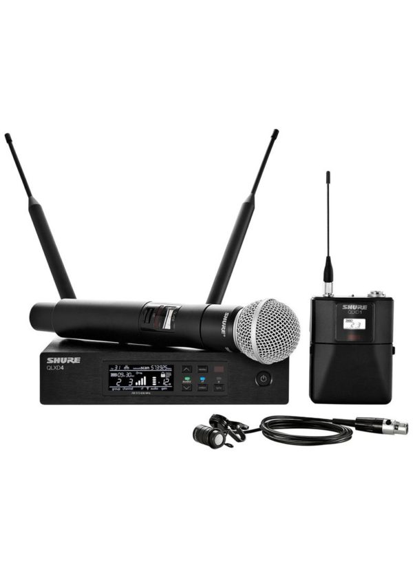 Shure Combo de Sistema de Microfones sem Fio de Lapela e Portátil QLXD124/85
