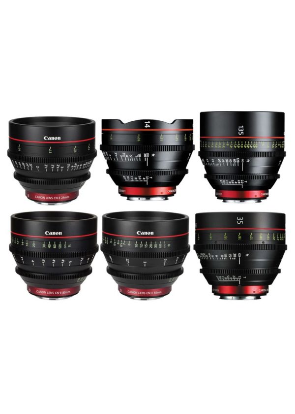 Canon Kit de Lentes EF Cinema Prime (14, 24, 35, 50, 85, 135mm)