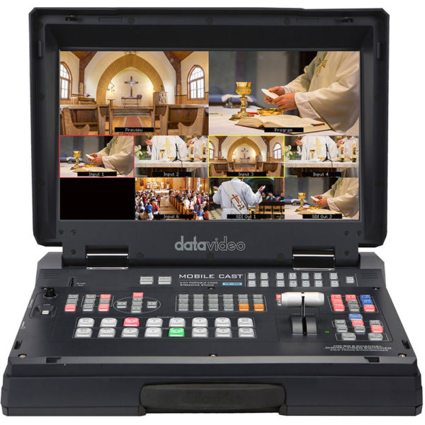 Estúdio de streaming de vídeo portátil HD Datavideo HS-1300 de 6 canais
