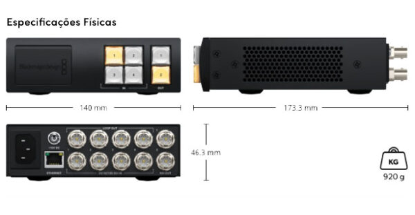 Roteador Blackmagic Videohub Mini 4x2 12G - Imagem 2