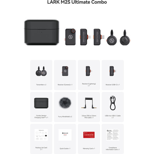 Hollyland LARK M2S Ultimate Combo – Sistema de microfone wireless